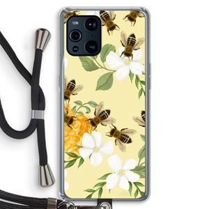 CaseCompany No flowers without bees: Oppo Find X3 Transparant Hoesje met koord