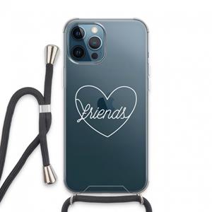 CaseCompany Friends heart pastel: iPhone 13 Pro Max Transparant Hoesje met koord