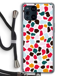CaseCompany Colored Giraffe: Oppo Find X3 Transparant Hoesje met koord