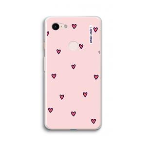 CaseCompany Hartjes: Google Pixel 3 XL Transparant Hoesje