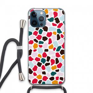 CaseCompany Colored Giraffe: iPhone 13 Pro Max Transparant Hoesje met koord