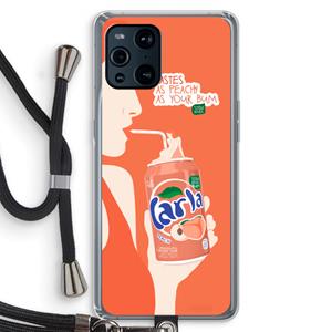 CaseCompany Peach please!: Oppo Find X3 Transparant Hoesje met koord