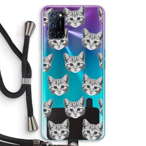 CaseCompany Kitten: Oppo A92 Transparant Hoesje met koord