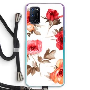 CaseCompany Roosjes: Oppo A92 Transparant Hoesje met koord