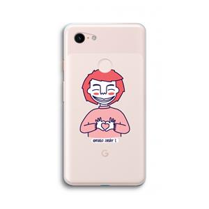 CaseCompany Hartje: Google Pixel 3 XL Transparant Hoesje