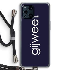 CaseCompany Gijweet: Oppo Find X3 Transparant Hoesje met koord