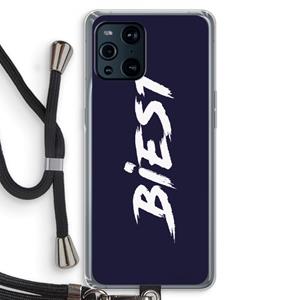 CaseCompany Biest: Oppo Find X3 Transparant Hoesje met koord