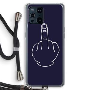 CaseCompany F**k U: Oppo Find X3 Transparant Hoesje met koord