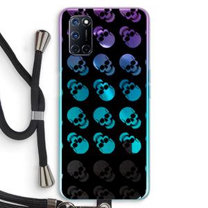 CaseCompany Musketon Skulls: Oppo A92 Transparant Hoesje met koord