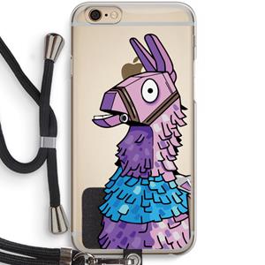 CaseCompany Lama: iPhone 6 / 6S Transparant Hoesje met koord