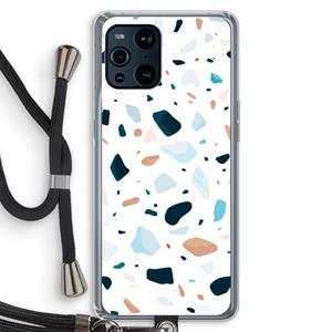 CaseCompany Terrazzo N°13: Oppo Find X3 Transparant Hoesje met koord