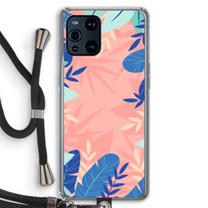 CaseCompany Tropisch: Oppo Find X3 Transparant Hoesje met koord