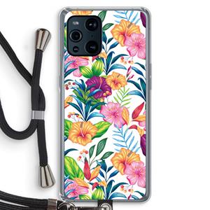 CaseCompany Tropisch 2: Oppo Find X3 Transparant Hoesje met koord