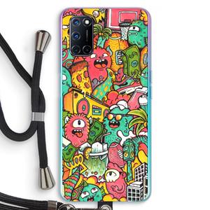 CaseCompany Vexx City: Oppo A92 Transparant Hoesje met koord