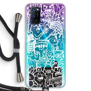 CaseCompany Vexx Mixtape #2: Oppo A92 Transparant Hoesje met koord