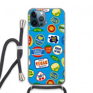 CaseCompany Fruitsticker: iPhone 13 Pro Max Transparant Hoesje met koord