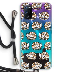 CaseCompany Slapende poes: Oppo A92 Transparant Hoesje met koord