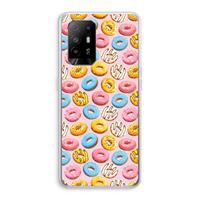 CaseCompany Pink donuts: Oppo A95 5G Transparant Hoesje