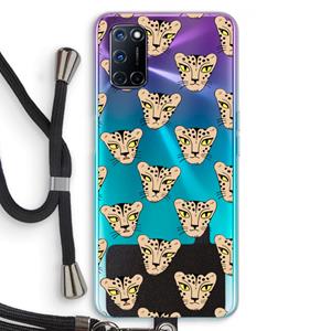 CaseCompany Tijger: Oppo A92 Transparant Hoesje met koord
