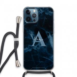 CaseCompany Midnight Marble: iPhone 13 Pro Max Transparant Hoesje met koord