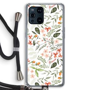 CaseCompany Sweet little flowers: Oppo Find X3 Transparant Hoesje met koord
