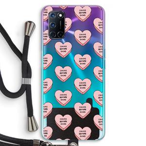 CaseCompany Chicks before dicks: Oppo A92 Transparant Hoesje met koord