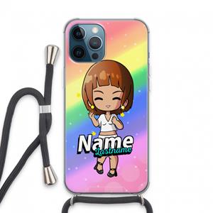 CaseCompany Chibi Maker vrouw: iPhone 13 Pro Max Transparant Hoesje met koord