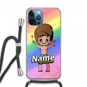 CaseCompany Chibi Maker man: iPhone 13 Pro Max Transparant Hoesje met koord