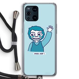 CaseCompany Zwaai: Oppo Find X3 Transparant Hoesje met koord