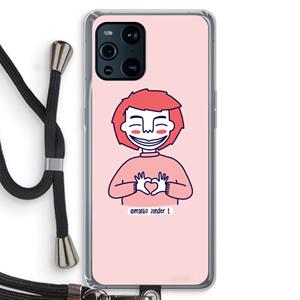 CaseCompany Hartje: Oppo Find X3 Transparant Hoesje met koord
