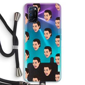 CaseCompany Ugly Cry Call: Oppo A92 Transparant Hoesje met koord