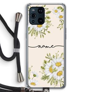 CaseCompany Daisies: Oppo Find X3 Transparant Hoesje met koord