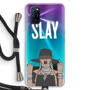 CaseCompany Slay All Day: Oppo A92 Transparant Hoesje met koord