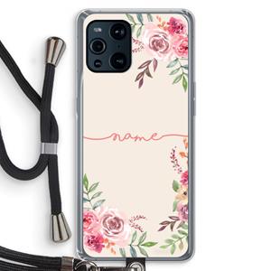 CaseCompany Rozen: Oppo Find X3 Transparant Hoesje met koord