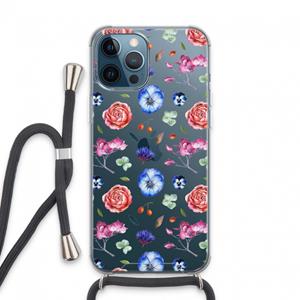 CaseCompany Bloemetjes: iPhone 13 Pro Max Transparant Hoesje met koord