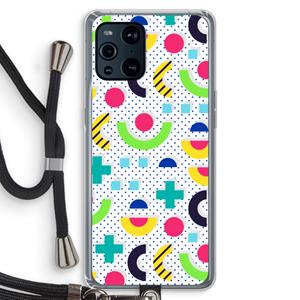 CaseCompany 8-bit N°1: Oppo Find X3 Transparant Hoesje met koord