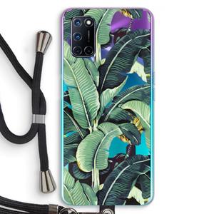 CaseCompany Bananenbladeren: Oppo A92 Transparant Hoesje met koord