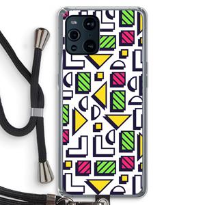 CaseCompany 8-bit N°4: Oppo Find X3 Transparant Hoesje met koord