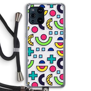 CaseCompany 8-bit N°6: Oppo Find X3 Transparant Hoesje met koord