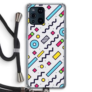 CaseCompany 8-bit N°8: Oppo Find X3 Transparant Hoesje met koord