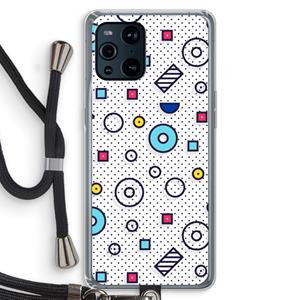 CaseCompany 8-bit N°9: Oppo Find X3 Transparant Hoesje met koord