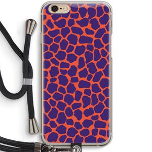 CaseCompany Purple Giraffe: iPhone 6 / 6S Transparant Hoesje met koord