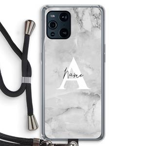 CaseCompany Ivory Marble: Oppo Find X3 Transparant Hoesje met koord