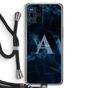 CaseCompany Midnight Marble: Oppo Find X3 Transparant Hoesje met koord