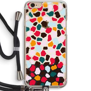 CaseCompany Colored Giraffe: iPhone 6 / 6S Transparant Hoesje met koord