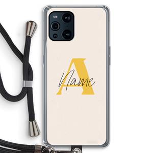 CaseCompany Amber Script: Oppo Find X3 Transparant Hoesje met koord