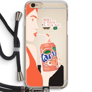 CaseCompany Peach please!: iPhone 6 / 6S Transparant Hoesje met koord