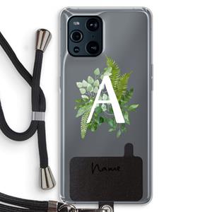 CaseCompany Green Brush: Oppo Find X3 Transparant Hoesje met koord