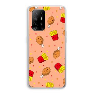 CaseCompany Chicken 'n Fries: Oppo A95 5G Transparant Hoesje