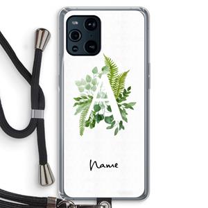 CaseCompany Green Brush: Oppo Find X3 Transparant Hoesje met koord